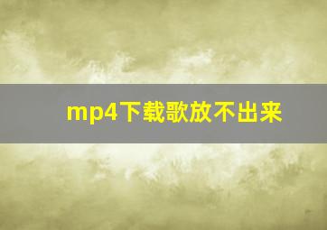 mp4下载歌放不出来