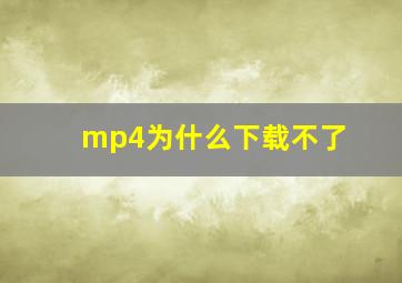 mp4为什么下载不了