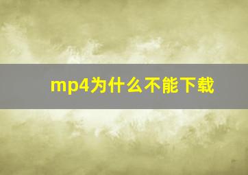 mp4为什么不能下载