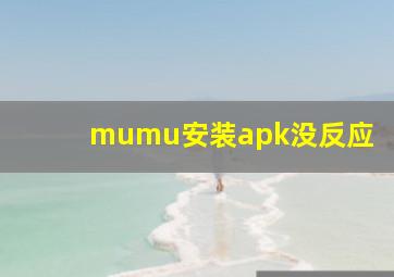 mumu安装apk没反应