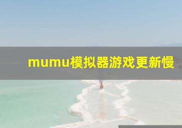 mumu模拟器游戏更新慢