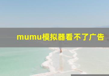 mumu模拟器看不了广告