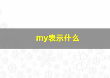 my表示什么