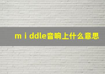 mⅰddle音响上什么意思