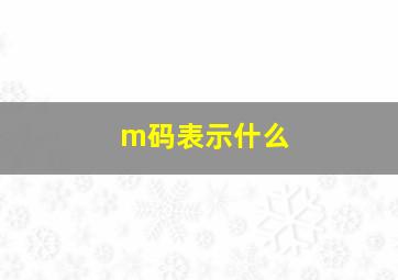 m码表示什么