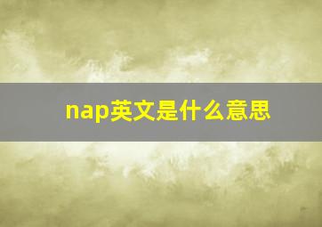 nap英文是什么意思