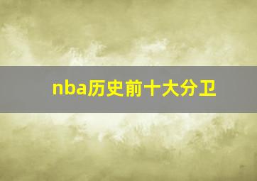 nba历史前十大分卫