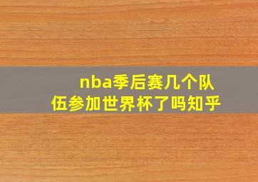 nba季后赛几个队伍参加世界杯了吗知乎