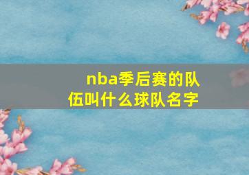 nba季后赛的队伍叫什么球队名字