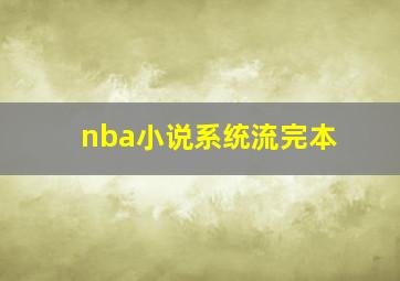 nba小说系统流完本