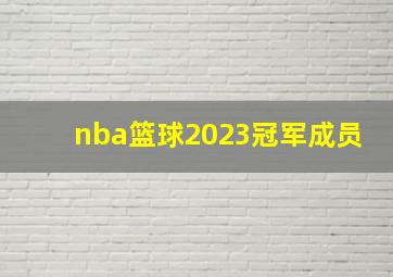 nba篮球2023冠军成员