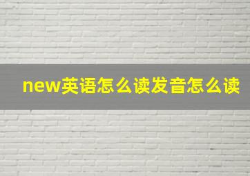 new英语怎么读发音怎么读