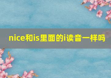 nice和is里面的i读音一样吗