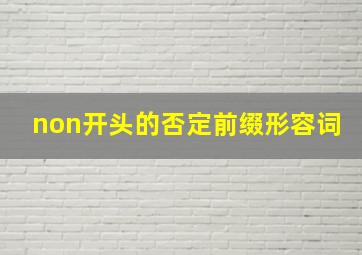 non开头的否定前缀形容词