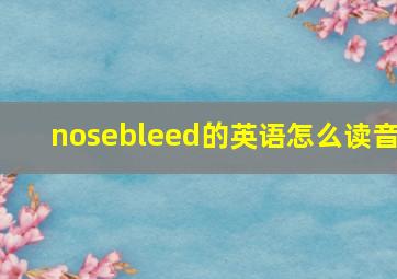 nosebleed的英语怎么读音