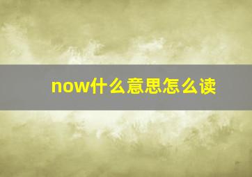 now什么意思怎么读