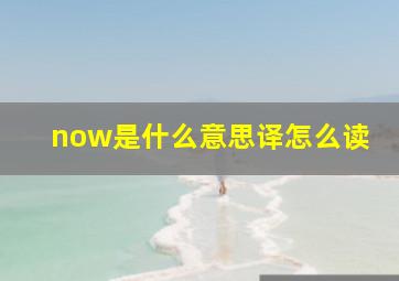 now是什么意思译怎么读