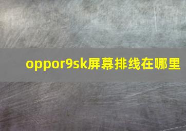 oppor9sk屏幕排线在哪里