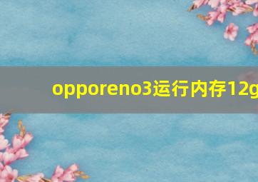 opporeno3运行内存12g