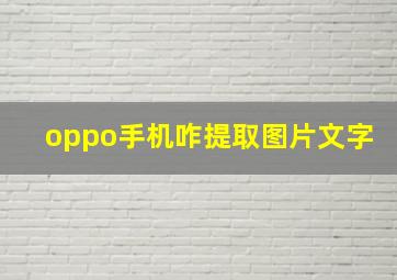 oppo手机咋提取图片文字