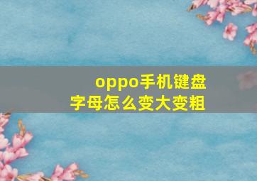 oppo手机键盘字母怎么变大变粗