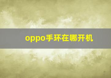 oppo手环在哪开机