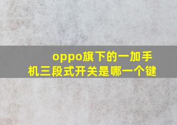 oppo旗下的一加手机三段式开关是哪一个键