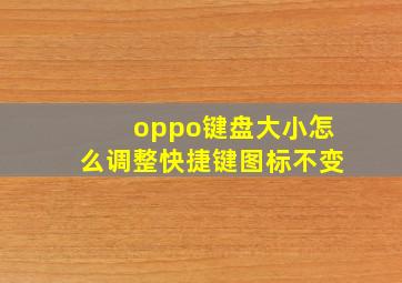 oppo键盘大小怎么调整快捷键图标不变