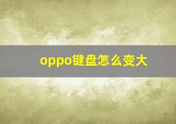 oppo键盘怎么变大