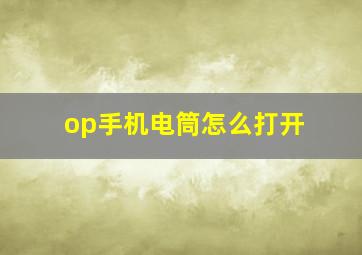 op手机电筒怎么打开