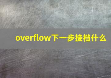 overflow下一步接档什么