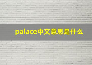 palace中文意思是什么