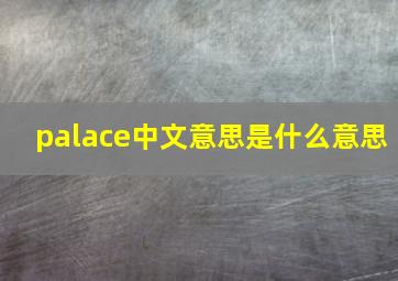 palace中文意思是什么意思