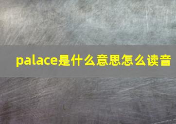 palace是什么意思怎么读音