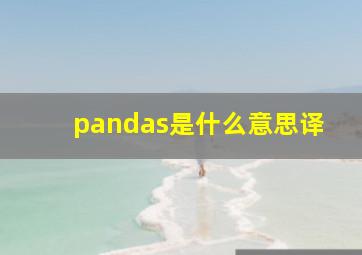 pandas是什么意思译