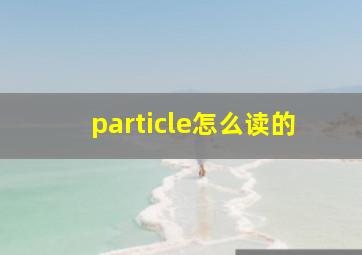 particle怎么读的