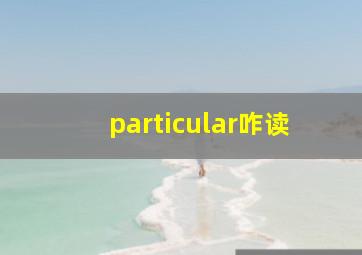 particular咋读