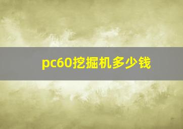 pc60挖掘机多少钱