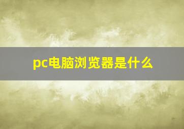 pc电脑浏览器是什么