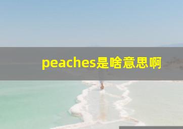 peaches是啥意思啊