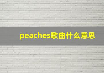 peaches歌曲什么意思