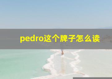 pedro这个牌子怎么读