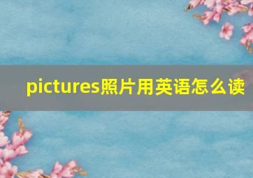 pictures照片用英语怎么读