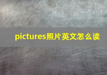 pictures照片英文怎么读