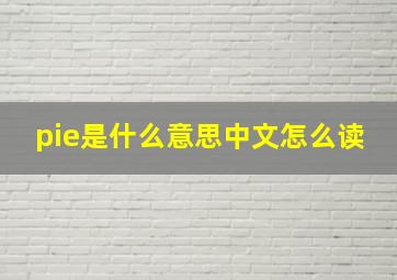 pie是什么意思中文怎么读