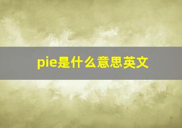 pie是什么意思英文