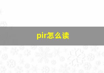 pir怎么读