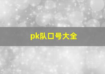 pk队口号大全