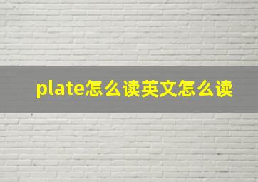 plate怎么读英文怎么读