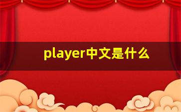 player中文是什么